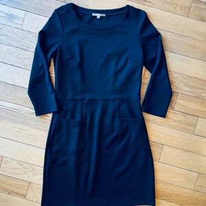 Gap Ponte Pocket Dress Womens Size Small Black 3/4 Sleeve